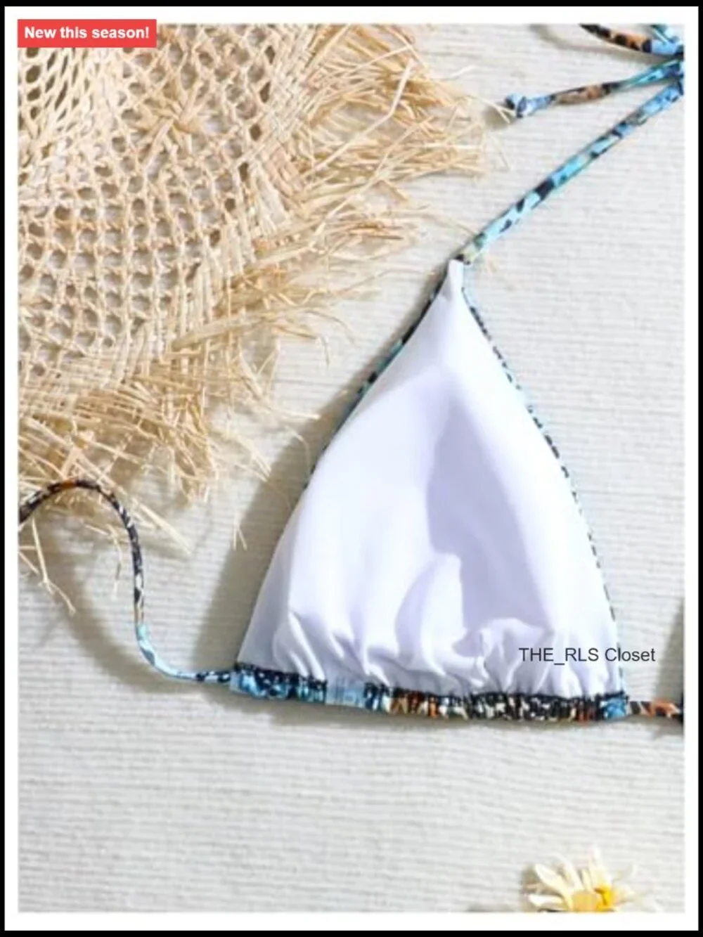 Plus Size Halter Triangle Bikini Top with Removable Padding